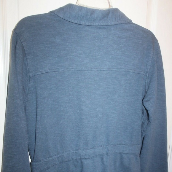 Cabela's lightweight jacket Heather blue snap closure brown suede trim SMALL…EUC - Picture 6 of 8